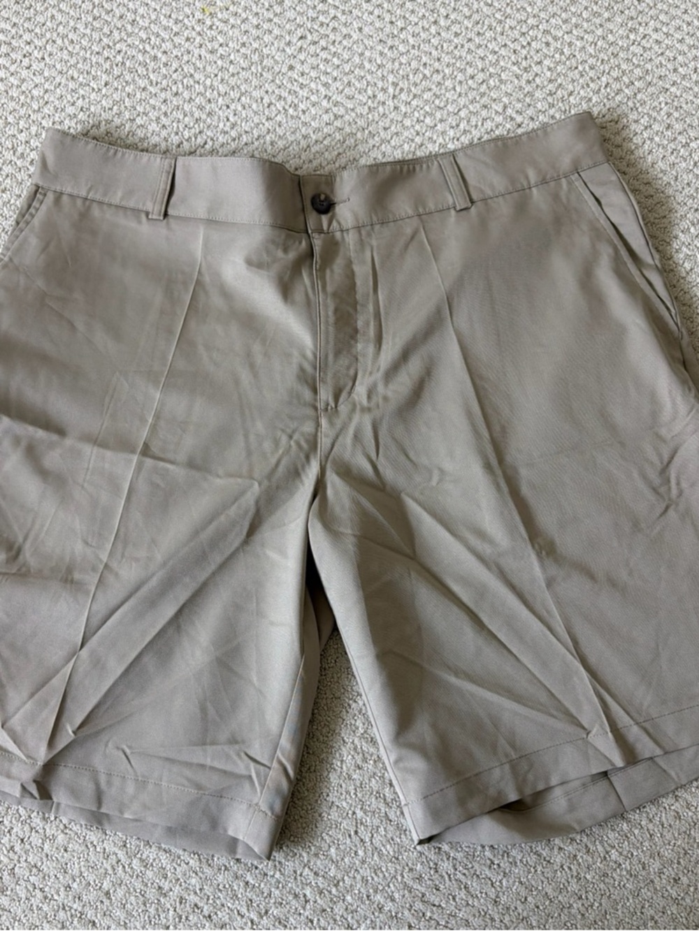 adidas Men's Khaki Flat-Front Performance Shorts Climalite #office #golf #travel